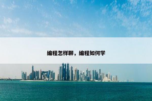 编程怎样聊，编程如何学
