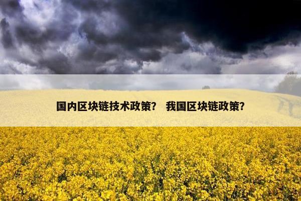 国内区块链技术政策？ 我国区块链政策？