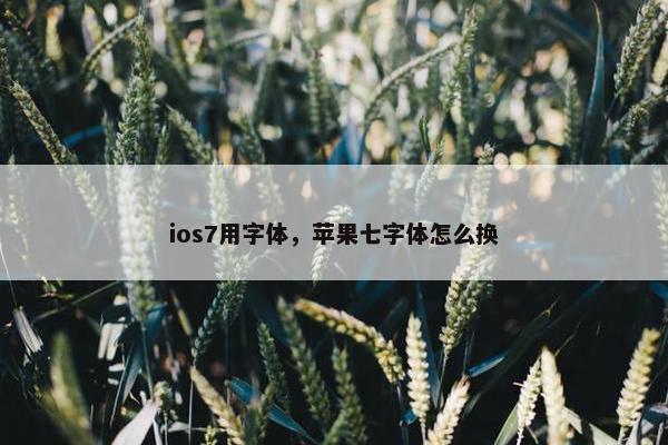 ios7用字体，苹果七字体怎么换