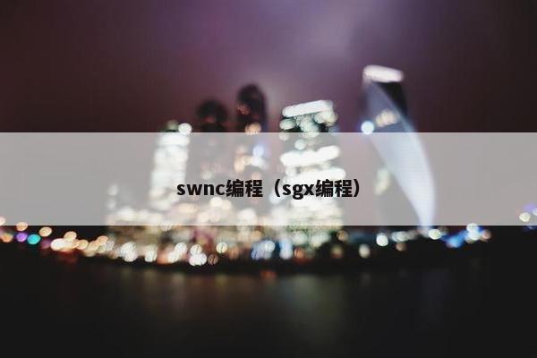 swnc编程（sgx编程）