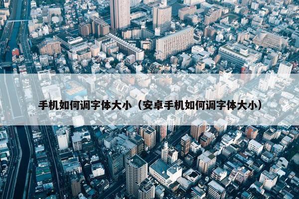 手机如何调字体大小（安卓手机如何调字体大小）