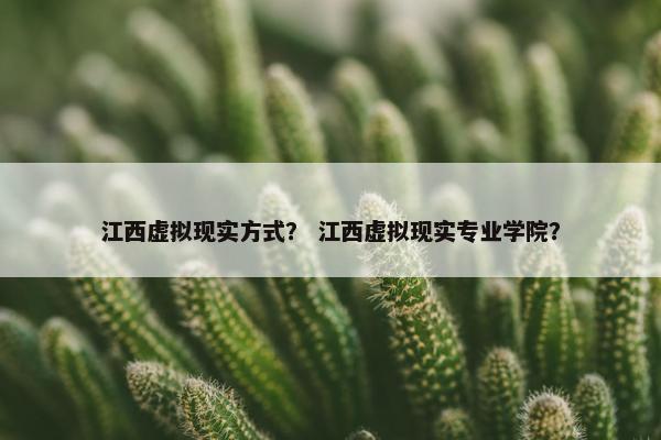 江西虚拟现实方式？ 江西虚拟现实专业学院？