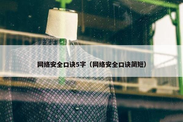 网络安全口诀5字（网络安全口诀简短）