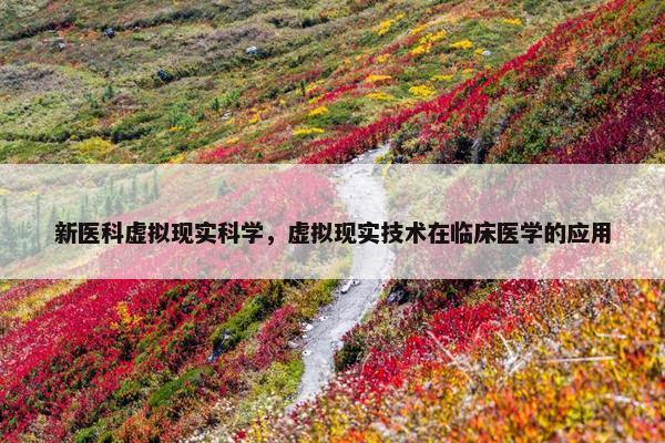 新医科虚拟现实科学，虚拟现实技术在临床医学的应用