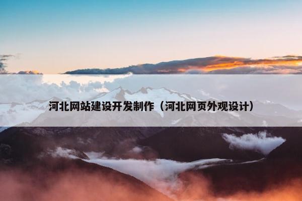 河北网站建设开发制作（河北网页外观设计）