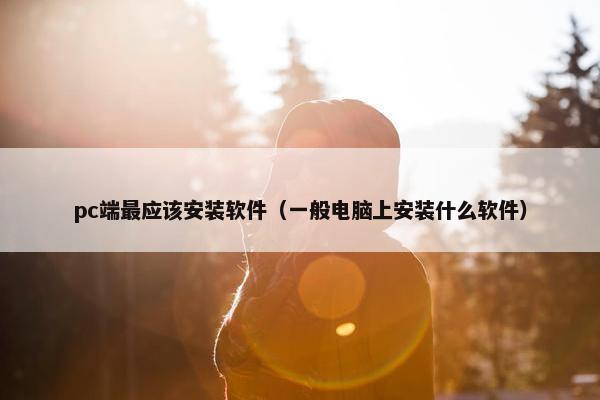 pc端最应该安装软件（一般电脑上安装什么软件）