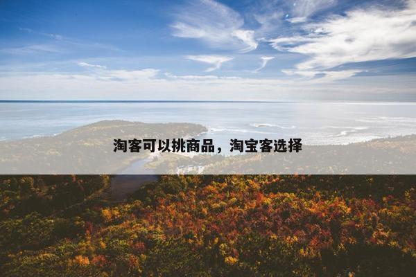 淘客可以挑商品，淘宝客选择