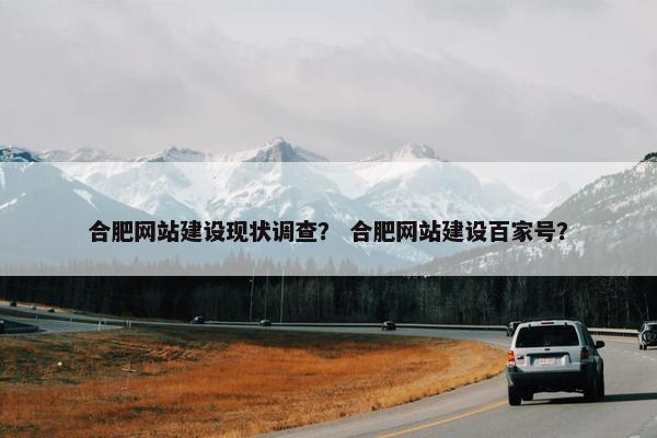 合肥网站建设现状调查？ 合肥网站建设百家号？
