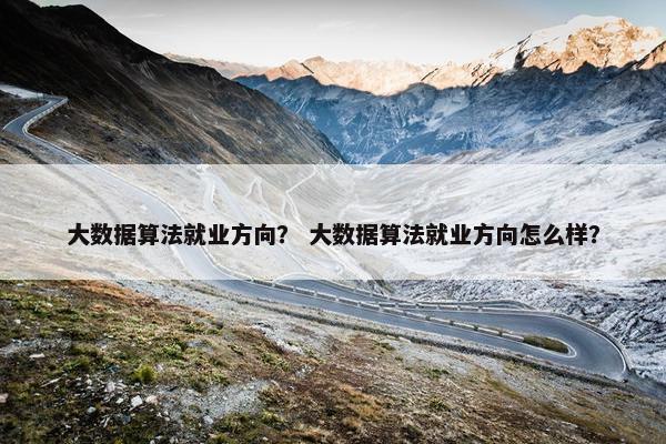 大数据算法就业方向？ 大数据算法就业方向怎么样？
