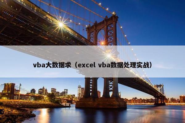 vba大数据求（excel vba数据处理实战）