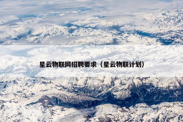 星云物联网招聘要求（星云物联计划）