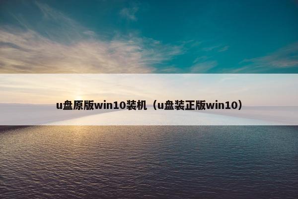 u盘原版win10装机（u盘装正版win10）