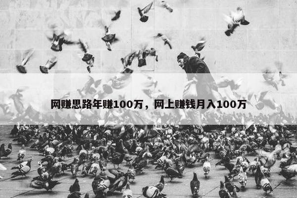 网赚思路年赚100万，网上赚钱月入100万
