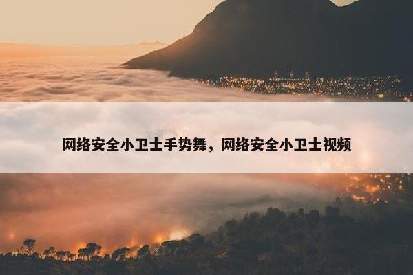 网络安全小卫士手势舞，网络安全小卫士视频