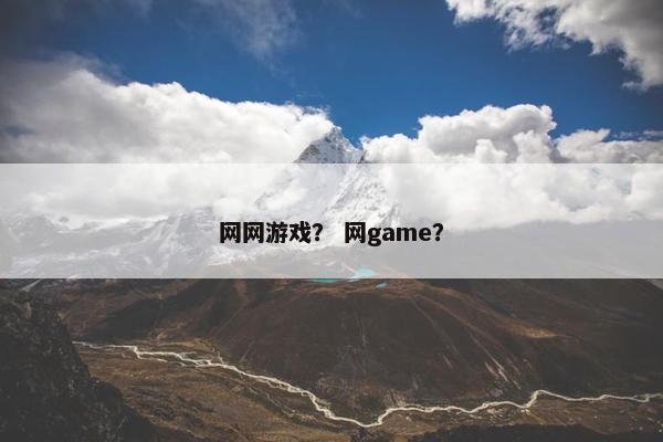 网网游戏？ 网game？