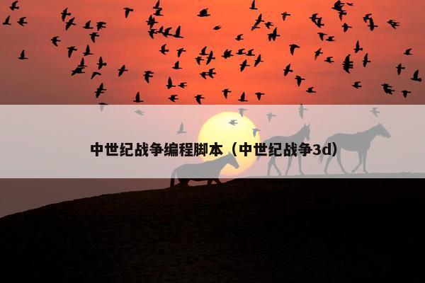 中世纪战争编程脚本（中世纪战争3d）