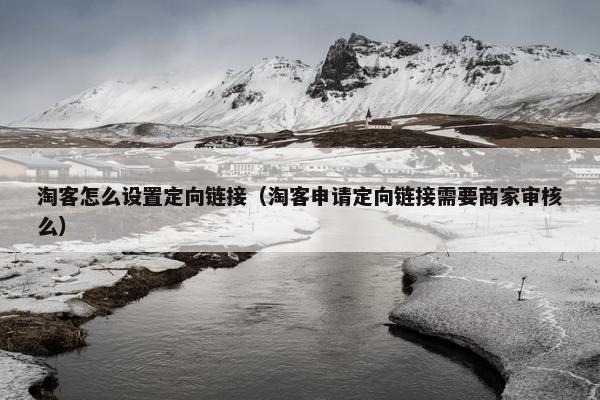 淘客怎么设置定向链接（淘客申请定向链接需要商家审核么）