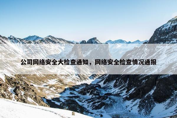 公司网络安全大检查通知，网络安全检查情况通报