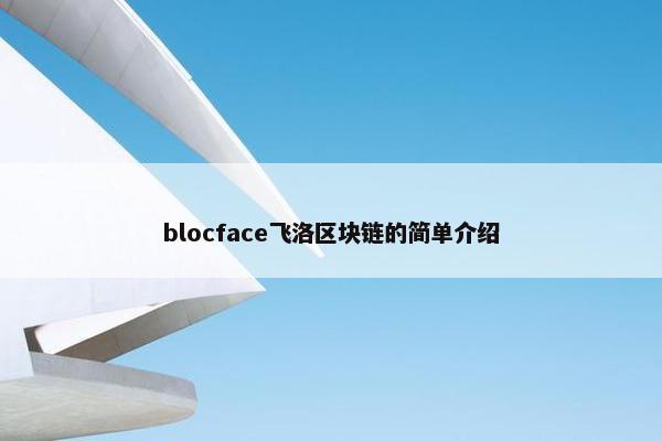 blocface飞洛区块链的简单介绍