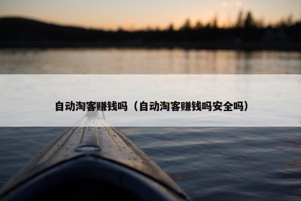 自动淘客赚钱吗（自动淘客赚钱吗安全吗）