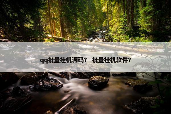 qq批量挂机源码？ 批量挂机软件？