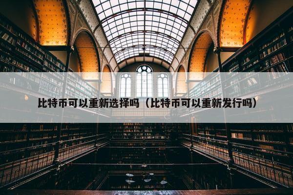 比特币可以重新选择吗（比特币可以重新发行吗）