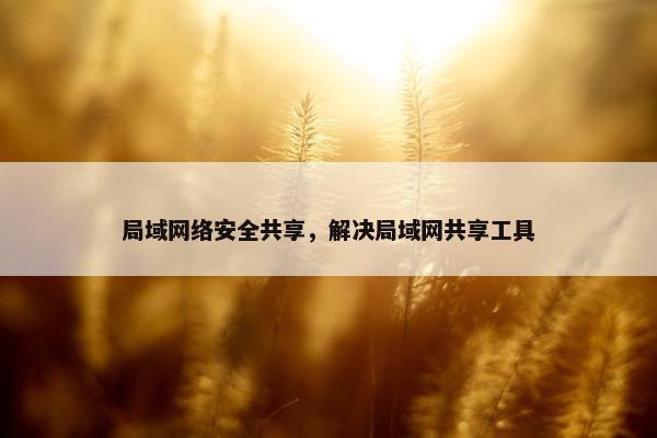 局域网络安全共享，解决局域网共享工具