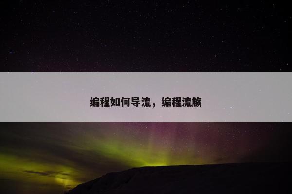 编程如何导流，编程流觞