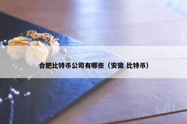 合肥比特币公司有哪些（安徽 比特币）
