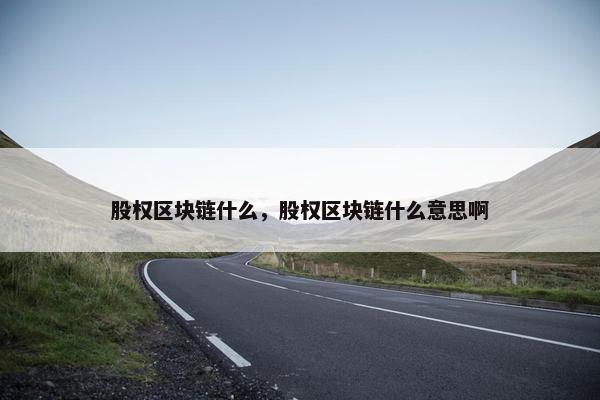 股权区块链什么，股权区块链什么意思啊