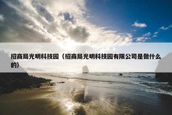 招商局光明科技园（招商局光明科技园有限公司是做什么的）