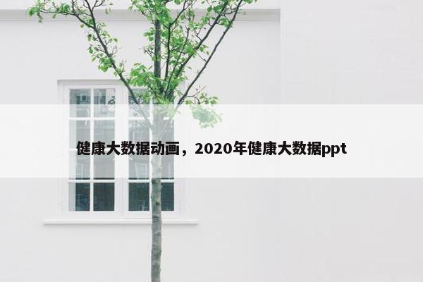 健康大数据动画，2020年健康大数据ppt