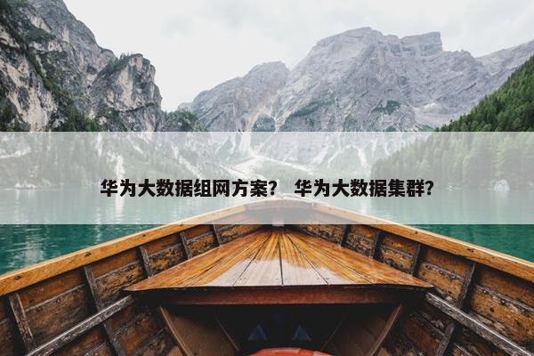 华为大数据组网方案？ 华为大数据集群？