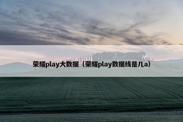 荣耀play大数据（荣耀play数据线是几a）