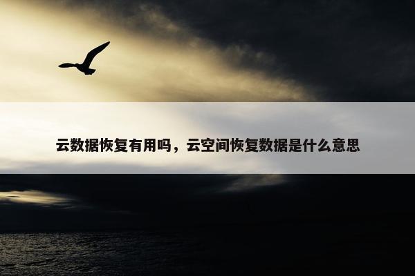 云数据恢复有用吗，云空间恢复数据是什么意思