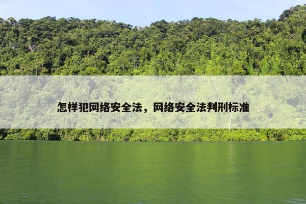怎样犯网络安全法，网络安全法判刑标准